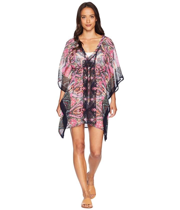 Echo Design Sea Fan Paisley Silky Caftan (navy) Women's Clothing