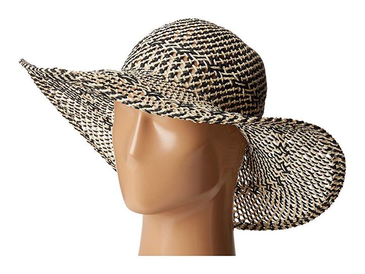 San Diego Hat Company Pbl3080 Four Buttons Open Weave Floppy Hat (black Mix) Traditional Hats