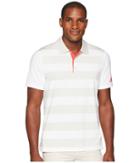 Adidas Golf Ultimate Rugby Stripe Polo (white/grey One Heather) Men's Clothing