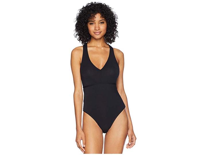 Felina Modal Bodysuit With T-back Strap (black) Women's Jumpsuit & Rompers One Piece