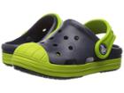 Crocs Kids Bump It Clog (toddler/little Kid) (navy/volt Green) Kids Shoes
