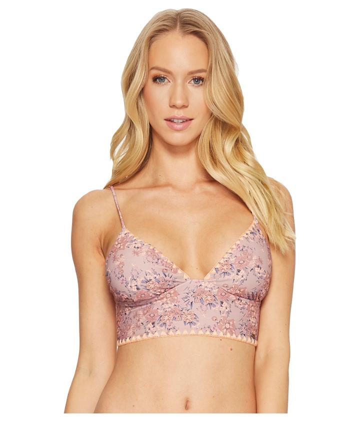 O'neill Calvin Floral Mid Bralette Top (barefoot) Women's Swimwear