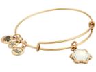 Alex And Ani Crystal Snowflake Bangle (rafaelian Gold) Bracelet