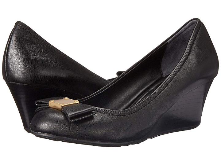 Cole Haan Tali Grand Bow Wedge 65 (black) Women's Wedge Shoes