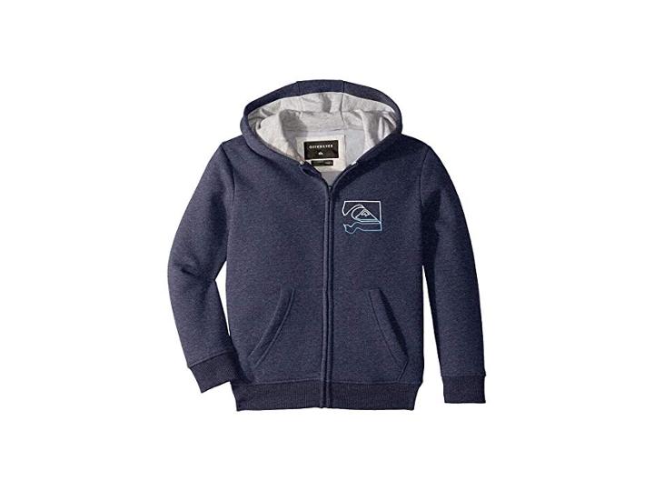 Quiksilver Kids Diamond Zip Hoodie (big Kids) (medieval Blue Heather) Boy's Sweatshirt