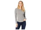 Chaser Tri-blend Long Sleeve Rib Crew With Snap Cuff (streaky Grey) Women's Long Sleeve Pullover