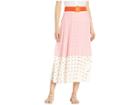 Juicy Couture All Over Dot Pleated Midi Skirt (sorbet Pink Polka Dot) Women's Skirt