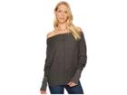 Project Social T Vivienne Off Shoulder (heather Black) Women's Long Sleeve Pullover