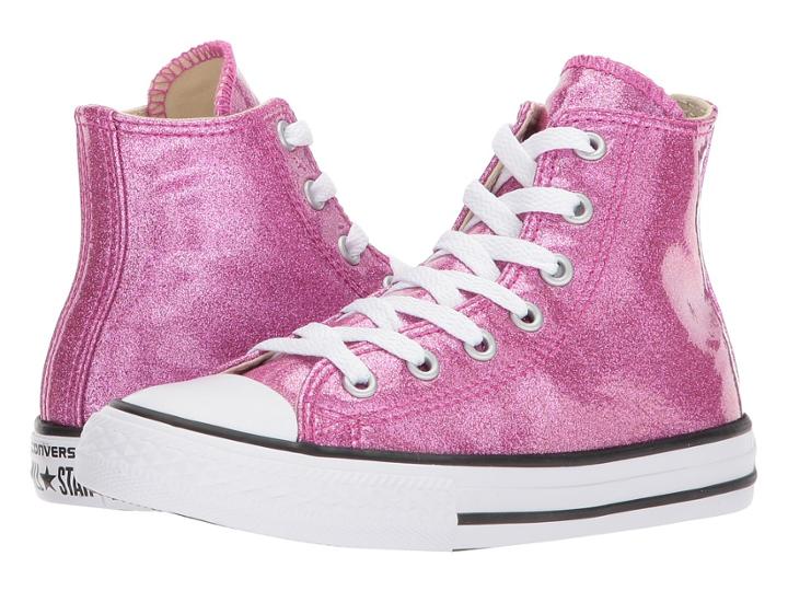 Converse Kids Chuck Taylor All Star Hi (little Kid/big Kid) (bright Violet/natural/white) Girl's Shoes