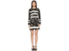 Red Valentino Spontaneous Flowers Print, Silk Crepe De Chine And Crepe De Chine (black/ivory) Women's Dress