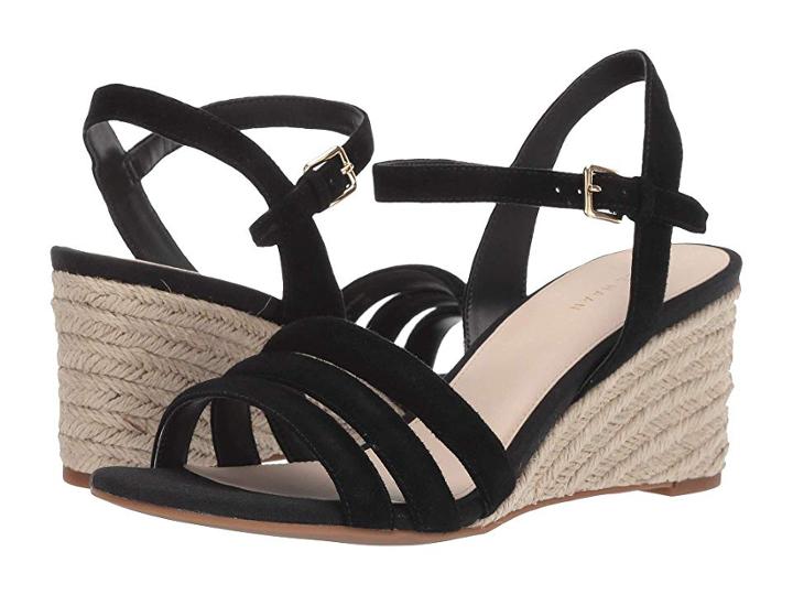 Cole Haan Jasmine Espadrille Wedge (black Suede) Women's Shoes