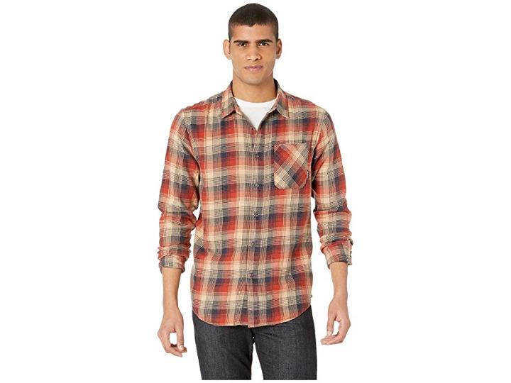 Billabong Freemont Flannel (khaki) Men's Long Sleeve Button Up