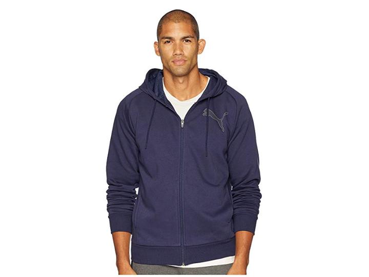 Puma P48 Modern Sport Full Zip Fleece Hoodie (peacoat) Men's Sweatshirt