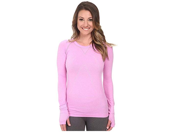 Zensah Run Seamless Long Sleeve Shirt (heather Pink) Women's Workout