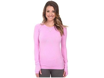 Zensah Run Seamless Long Sleeve Shirt (heather Pink) Women's Workout