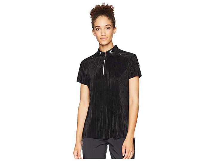 Jamie Sadock Crunchy Short Sleeve Top (jet Black) Women's Clothing