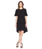 Jil Sander Navy Oversize T-shirt Dress In Crepe De Chine (black) Women's Dress