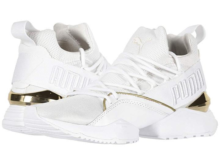 Puma Muse Maia Varsity (puma White/metallic Gold) Women's Shoes