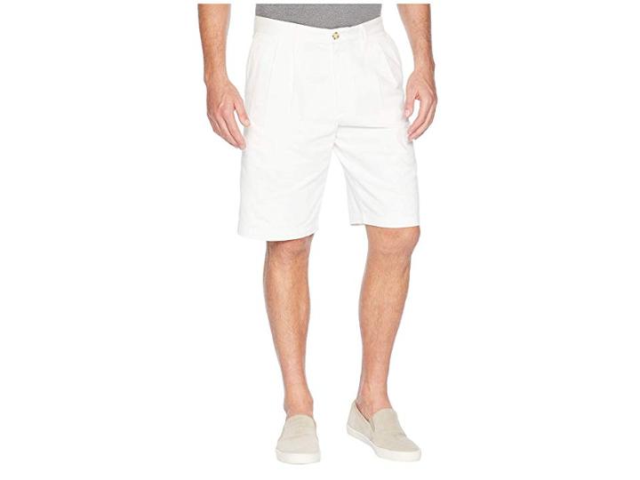 Dockers Classic Fit Double Pleat Short (white Cap 1) Men's Shorts