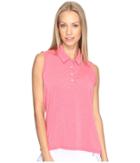 Adidas Golf Essentials Sleeveless Polo (core Pink Heather) Women's Sleeveless
