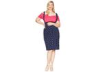 Unique Vintage Plus Size Sabrina Suspender Skirt (navy Blue/anchor Print) Women's Skirt