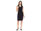 Tahari By Asl Sleeveless Dress With Topstitching Detail (black) Women's Dress