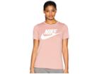 Nike Essential Hbr Top (rust Pink/rust Pink/white) Women's Short Sleeve Pullover