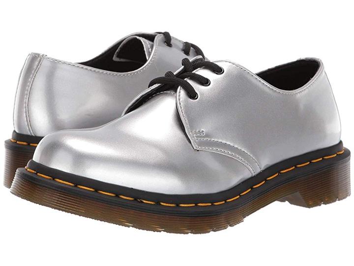 Dr. Martens 1461 Vegan Metallic Chrome (silver) Women's Shoes