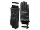 Calvin Klein Leather Gloves W/ Striped Knit Cuff (black) Extreme Cold Weather Gloves