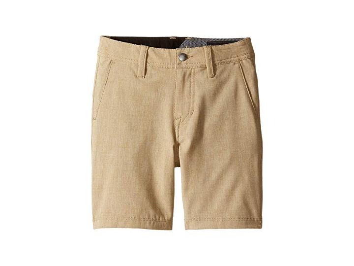 Volcom Kids Frickin Snt Static Shorts (toddler/little Kids) (dark Khaki) Boy's Shorts