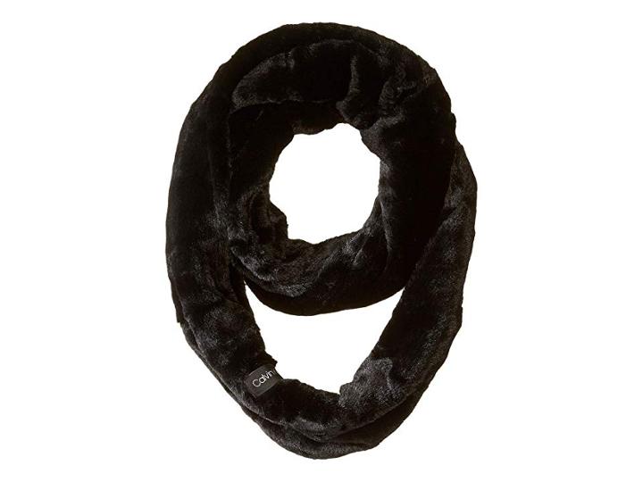 Calvin Klein Solid Faux Fur Infinity Scarf (black) Scarves