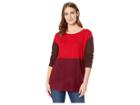 Vince Camuto Long Sleeve Crew Neck Color Block Sweater (fireside) Women's Sweater