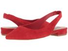 Steve Madden Envi Slingback Flat (red Suede) Women's Sling Back Shoes