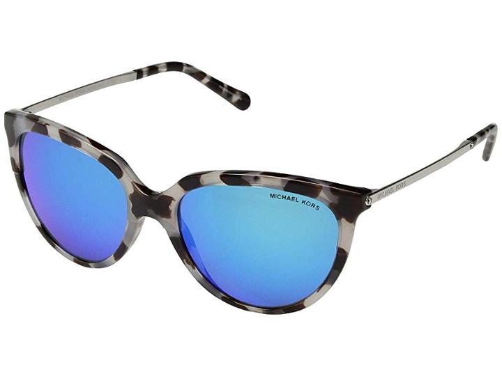 Michael Kors 0mk2051 (snow Leopard Frame/cobalt Mirror) Fashion Sunglasses