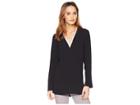 Vince Camuto Long Sleeve Doubled V-placket Tunic (rich Black) Women's Blouse