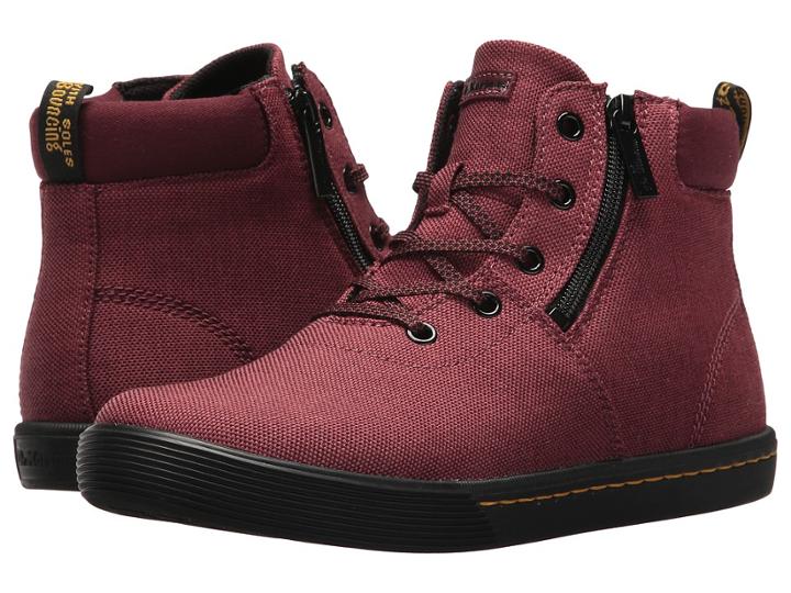 Dr. Martens Maegley (cherry Red/apple Butter Woven Textile/fine Canvas/t Lamper) Women's Boots