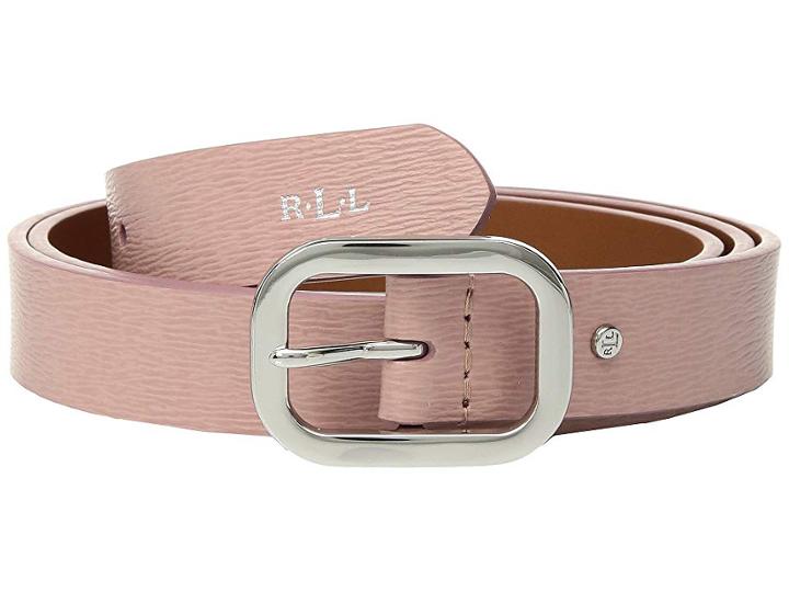 Lauren Ralph Lauren Classics Saffiano Dress Belt (rose Smoke) Women's Belts