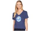 Life Is Good Camp Coint Crusher Vee (darkest Blue) Women's T Shirt