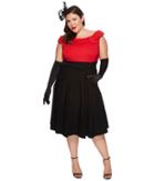Unique Vintage Plus Size Color Block Tippi Dress (red/black) Women's Dress