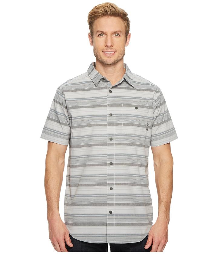 Columbia Boulder Ridge Short Sleeve Top (columbia Grey Stripe) Men's Short Sleeve Button Up