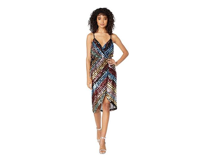 J.o.a. Sequin Wrap Dress (multicolor Sequin) Women's Dress