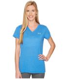 Under Armour Threadborne Train Short Sleeve V-neck Heather Top (lapis Blue/steel) Women's Short Sleeve Pullover