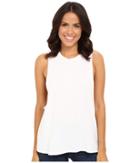 Michael Stars Worn In Crew Neck Shell (white) Women's Sleeveless