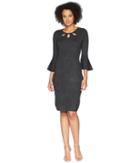 Taylor Keyhole Sweater Dress With Bell Sleeve (charcoal) Women's Dress