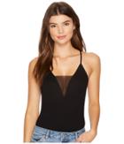 Free People Mesh Insert Cami (black) Women's Clothing