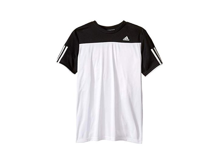 Adidas Kids Club Tee (little Kids/big Kids) (white/black) Boy's Short Sleeve Pullover