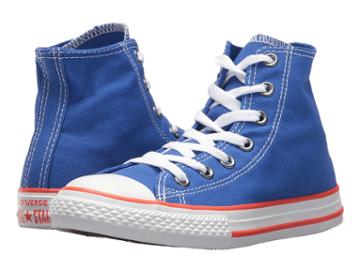 Converse Kids Chuck Taylor(r) All Star(r) Core Hi (little Kid) (hyper Royal/bright Poppy/white) Kids Shoes