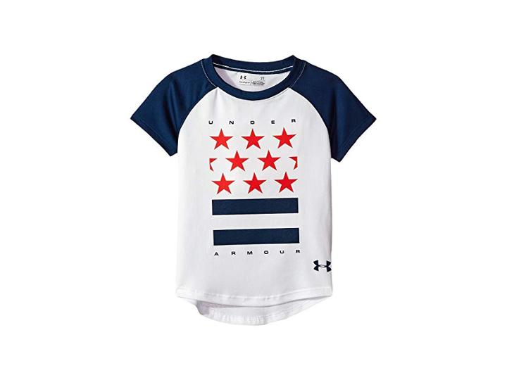 Under Armour Kids Stars And Stripes Short Sleeve (little Kids) (white) Girl's Clothing