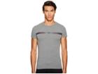 Emporio Armani Rugby Player Pop Stripe Crew Neck T-shirt (dark Grey) Men's T Shirt