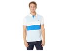 U.s. Polo Assn. Slim Fit Chest Stripe Color Block Polo Shirt (terry Blue Heather) Men's Short Sleeve Pullover